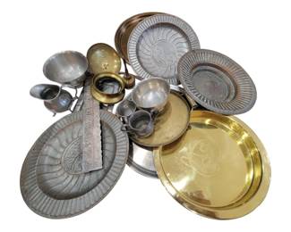 639 - Assortment of Metal Serving Dishes