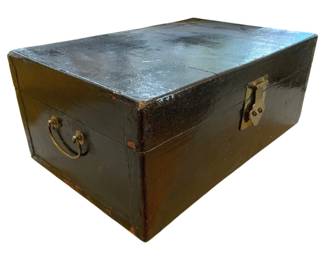 1132 - Vintage Wooden Storage Trunk 10 x 25 x 16