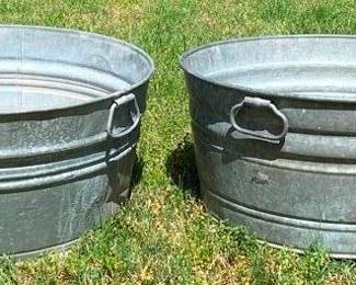 5546 - 2 Galvanized Buckets - 11 x 24