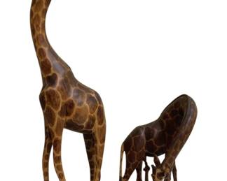 1535 - 2 Giraffe Statues - 18" Tall