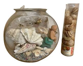 3164 - Fish Bowl w/ Assorted Seashells