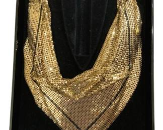 2755 - Whiting & Davis Mesh Scarf Necklace in Box 3" (Description): Whiting & Davis Mesh Scarf Necklace in Box.