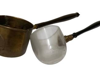 1605 - 2 Ladles - 1 Brass, 1 Glass - 15" Long