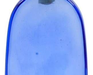 165 - Vintage Bourjois Perfume Bottle 5" (Description): Vintage Bourjois perfume bottle in cobalt  blue glass with clear glass stopper. Measures  5 inches tall.