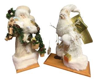 3180 - 2 Lynn Haney Santa Figures - 19" Tall