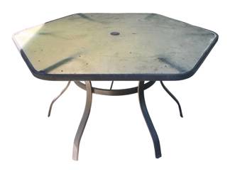 5503 - Patio Glass Top Metal Table - 28 x 51