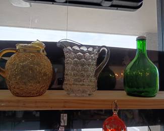 Duraglass Barber bottle and vintage glass