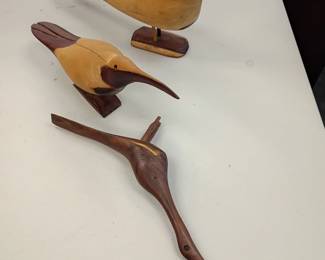 Carved shore birds 