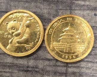 1/20th 999 fine gold pandas 