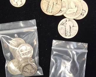 silver standing lib quarters 