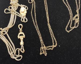 antique slide chains , watch fobs 