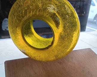 art glass bird feeder