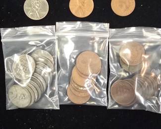 wheat, indian, steel pennies 