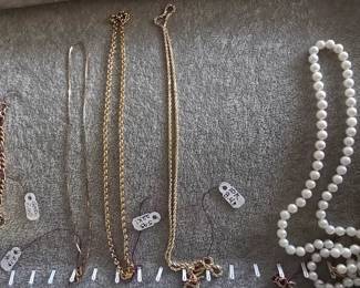 Pearls and gold chains