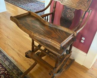 Antique working high chair