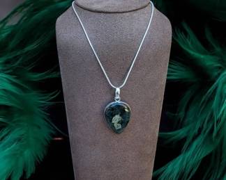 Green Ocean Jasper Necklace  Tested