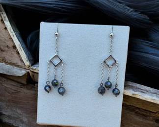 Sterling Silver Marcasite Earrings  Tested