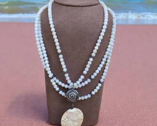 Vintage Sterling Silver With Turquoise Pendant Necklacel