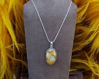 Yellow Ocean Jasper Necklace  Tested
