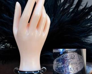  02 RARE Sterling FLLI MENEGATTI Vintage Black Bracelet