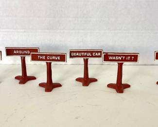 Vintage Arcade cast iron Burma Shave signs