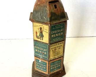 Antique French chocolate advertising kiosk / candy dispenser