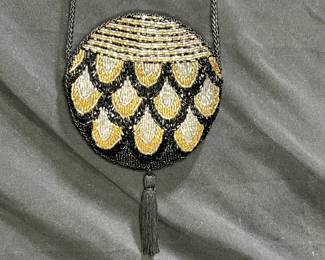 Vintage Peacock Inspired Beaded Evening Bag