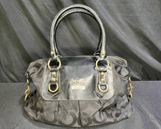  Coach Madison Op Art Sabrina Black Satchel Bag