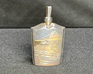  Vintage Silver Japanese Etched Perfume Bottle