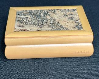 Bamboo Cork Inlayed Jewelry Trinket Box