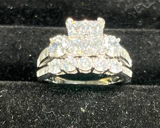  Brilliance Fine Jewelry Sterling Wedding Set