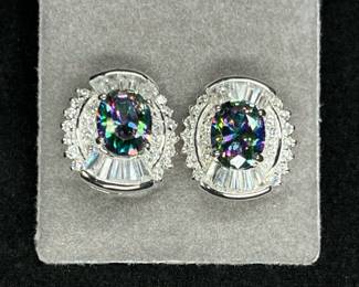  Mystic Topaz Sterling Necklace, Pendant, Earrings