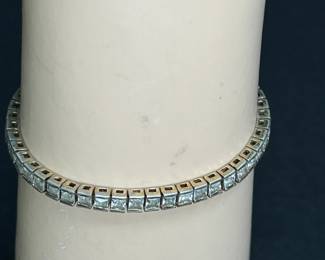  Sterling Channel Set Princess Cut Tennis Bracelet