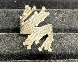 Vintage BEAU Sterling Silver Modernist Spray Ring