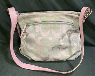 Coach Purple & Gray Logo Pattern Purse