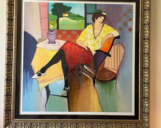 Signed and Numbered Serigraph by Tarkay, Waiting for Love
