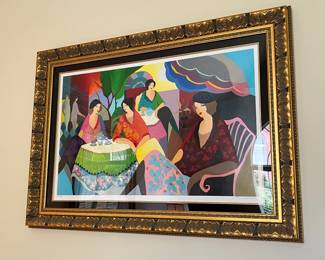 Signed and Numbered Serigraph by Tarkay, Noonday Chat
