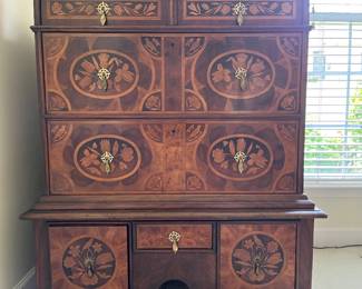 Antique New England Hope Chest with Marquetry Inlay