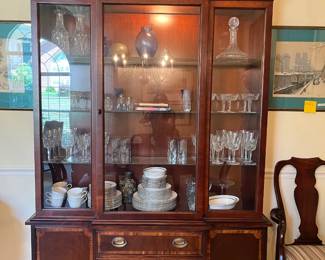 Front View of Henredon Cabinet and Contents
