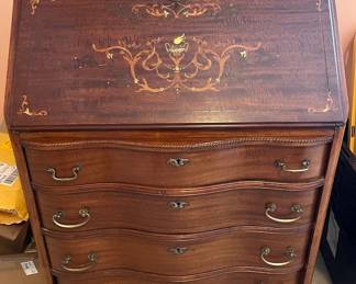 Antique Desk with Marquetry Inlay