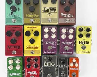 Group of TC Electronics Guitar Pedals