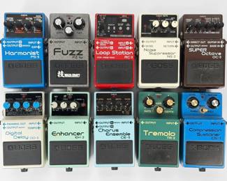 Group of Boss Guitar Pedals
