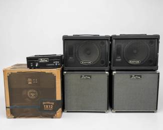 Group of Kustom Amplifiers and Mixer