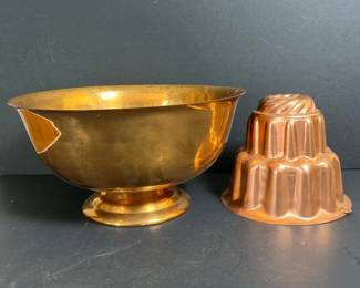116 coppermixingbowlandflutedjellymold
