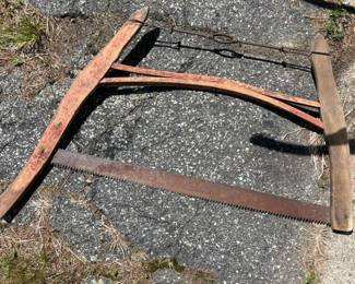 263 vintagewoodenframecrosscutsawbowsa