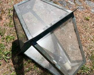 254 agedcopperoutdoorpostmountlantern