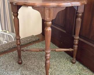 031 vintagewooddemiluneconsoletablewith