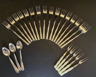 175 vintageseafoodforksdemitassespoonss