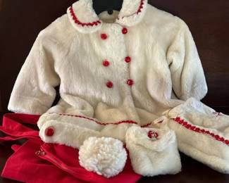 043 vintagegirlsfauxfurcoatsetwithpan