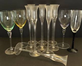 171 assortedvintagestemmedglasswareset